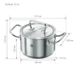 Zwilling 16 Cm 18/10 Stainless Steel Stock Pot -Zwilling Sales Store 40913 160 0 3