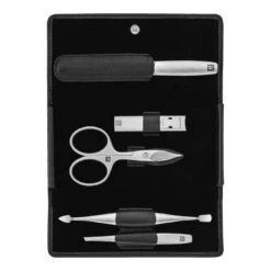 Zwilling 5-pcs Nappa Leather Snap Fastener Case Black