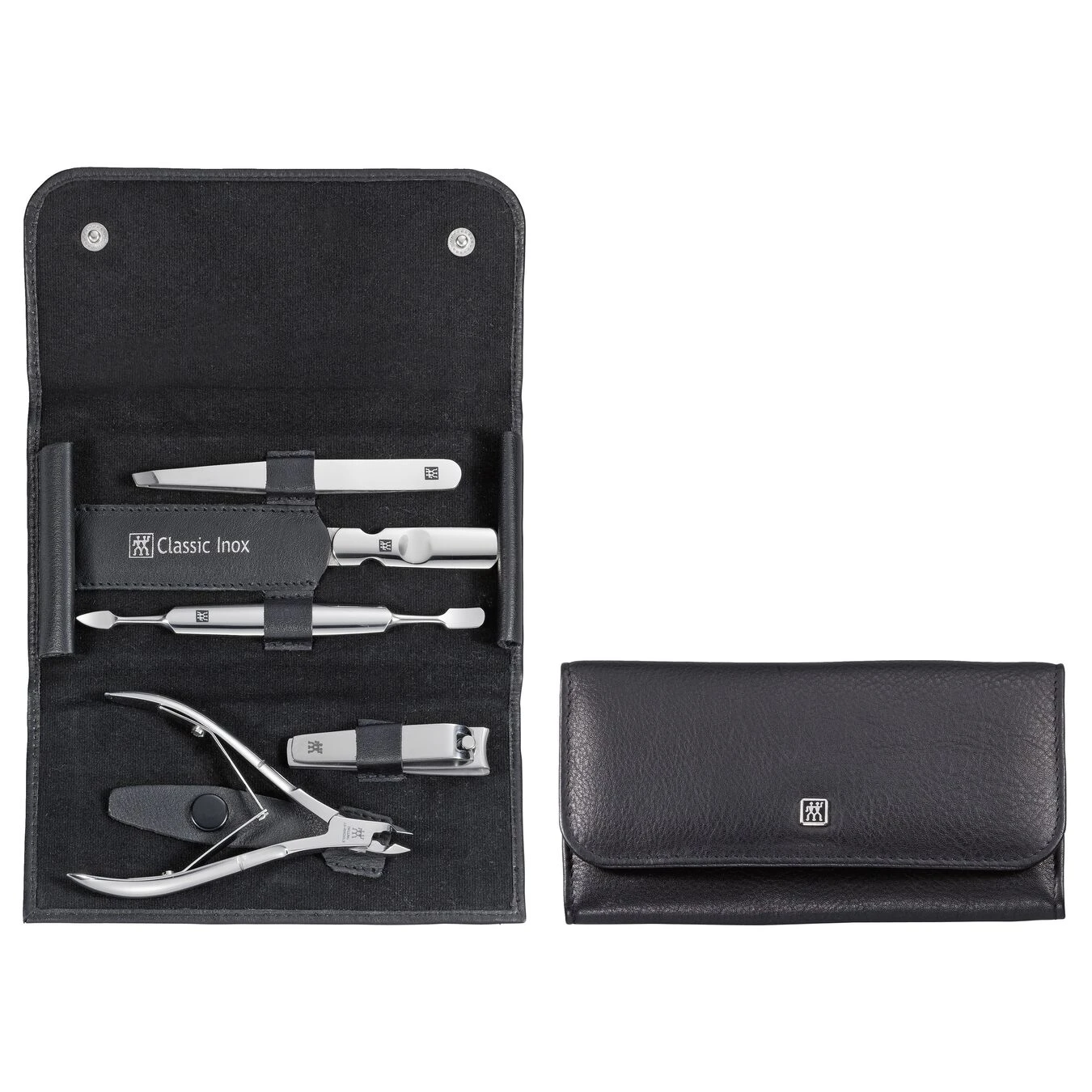 Zwilling 5-pcs Calf Leather Snap Fastener Case Black 4 Zwilling 5-pcs Calf Leather Snap Fastener Case Black - Image 2
