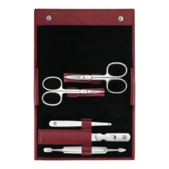 Zwilling 5-pcs Leather Snap Fastener Case Red