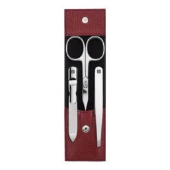 Zwilling 3-pcs Leather Snap Fastener Case Red