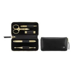 Zwilling 5-pcs Calf Leather Zip Fastener Case Black